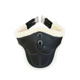 Sangle bavette mouton en cuir noir Kentucky