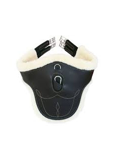 Sangle bavette mouton en cuir noir Kentucky