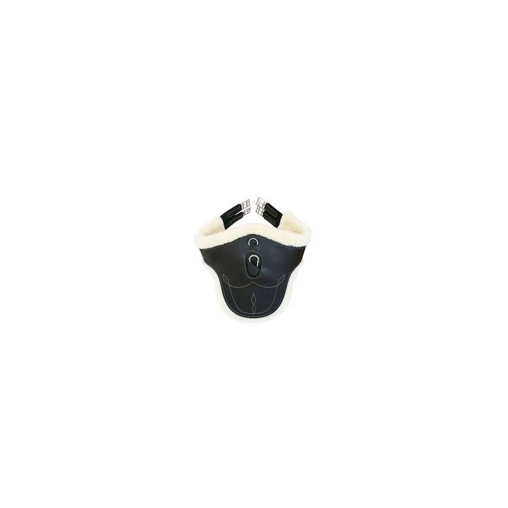Sangle bavette mouton en cuir noir Kentucky