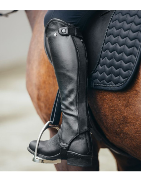 Chaps en cuir classiques E.L.T - Noir