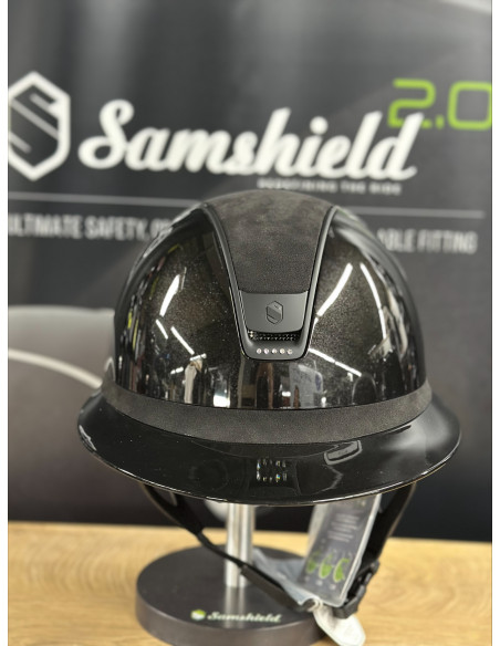 Casque Miss Shield Shadowglossy/Alcantara noir 2.0 Swarovski - Samshield