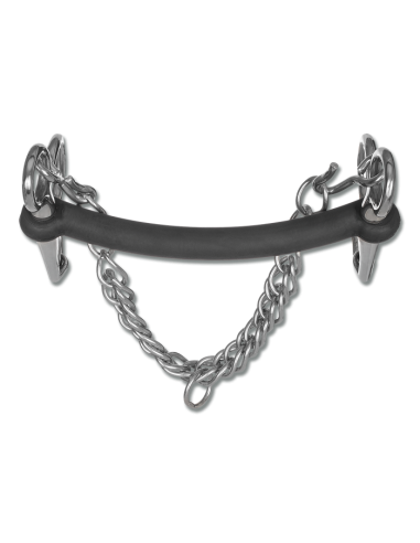 Mors Pelham Droit Rigide en caoutchouc