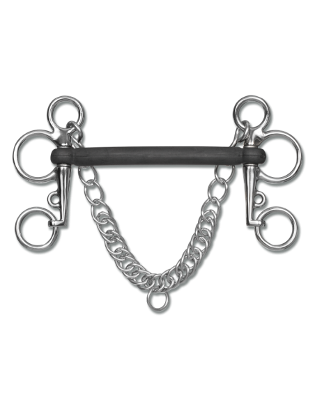 Mors Pelham Droit Rigide en caoutchouc