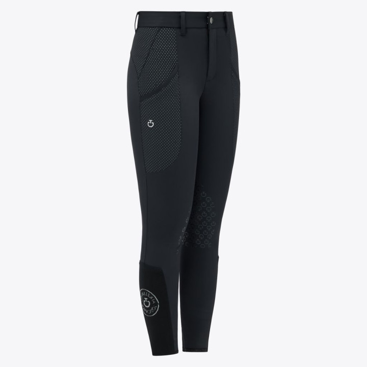 Pantalon Fille Inserts Perforés (Noir 7901) - Cavalleria Toscana