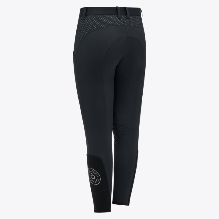 Pantalon Fille Inserts Perforés (Noir 7901) - Cavalleria Toscana