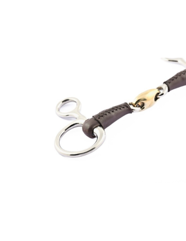 Mors Baucher Double Brisure recouvert de Cuir -...