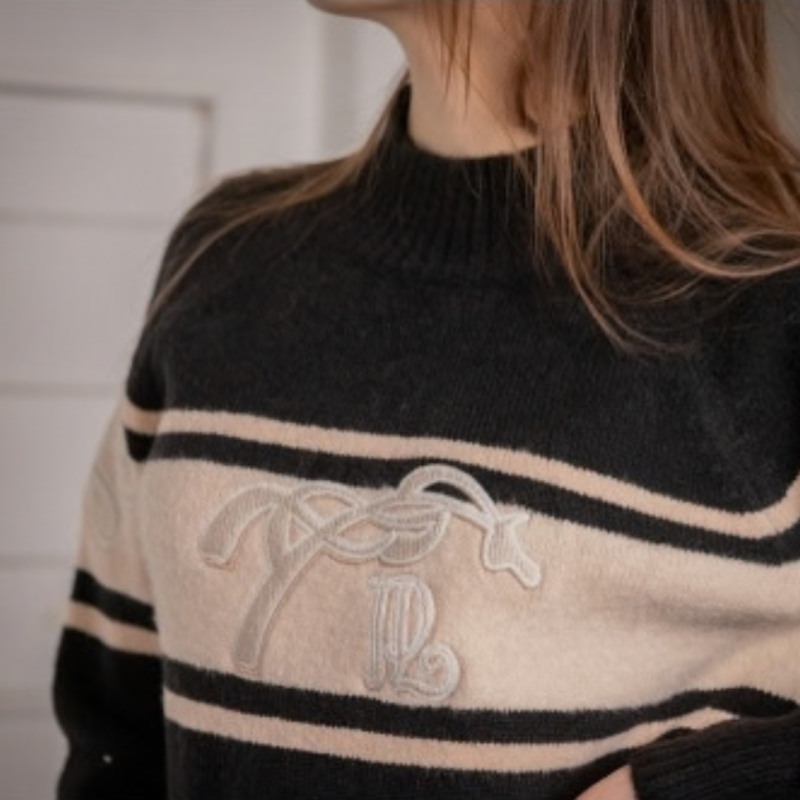 Pull PL-Noris Noir & Camel – Pénélope