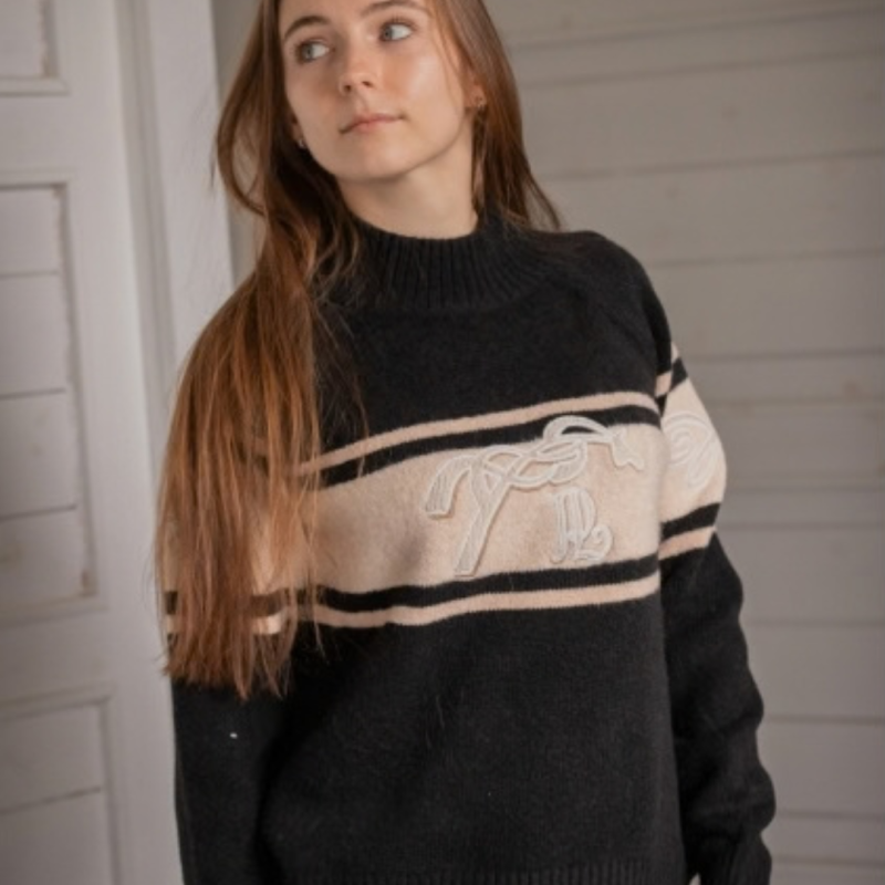 Pull PL-Noris Noir & Camel – Pénélope