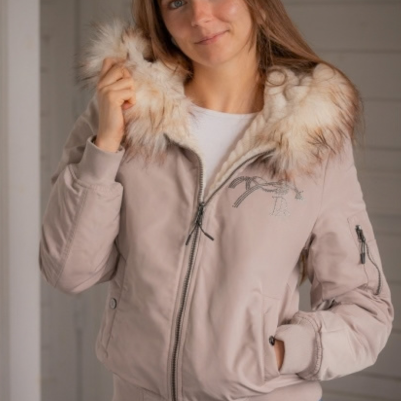Bombers PL-Lyon Réversible Taupe & Off-White – Blouson femme