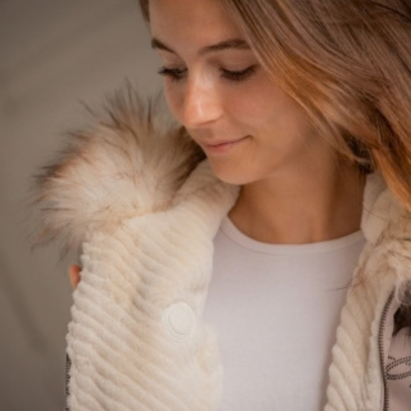 Bombers PL-Lyon Réversible Taupe & Off-White – Blouson femme