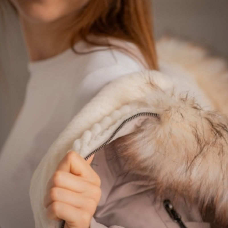 Bombers PL-Lyon Réversible Taupe & Off-White – Blouson femme