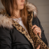 Bomber femme réversible noir et léopard - Pénélope
