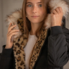 Bomber femme réversible noir et léopard - Pénélope