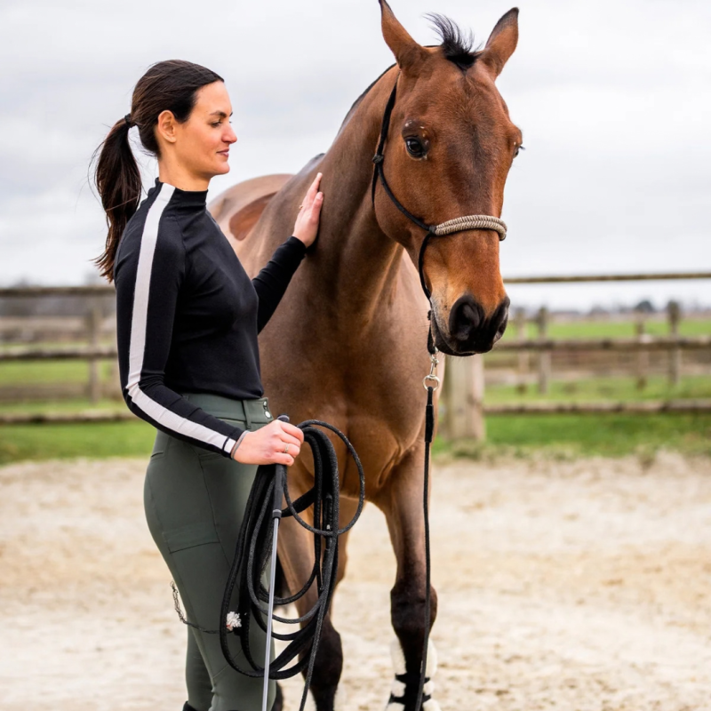 Tee-shirt anti UV équitation Solaris Noir - Horse Pilot